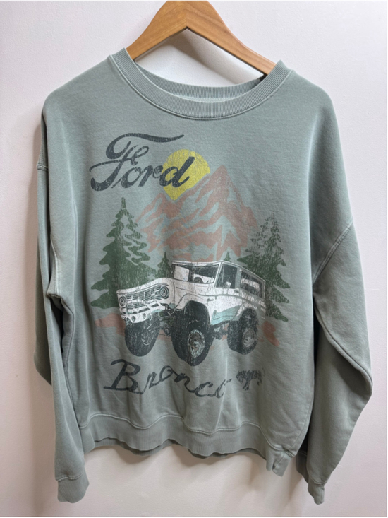 Ford Tops - Ford Bronco Graphic Sweatshirt Green Size L